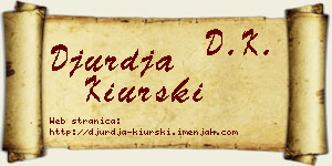 Đurđa Kiurski vizit kartica